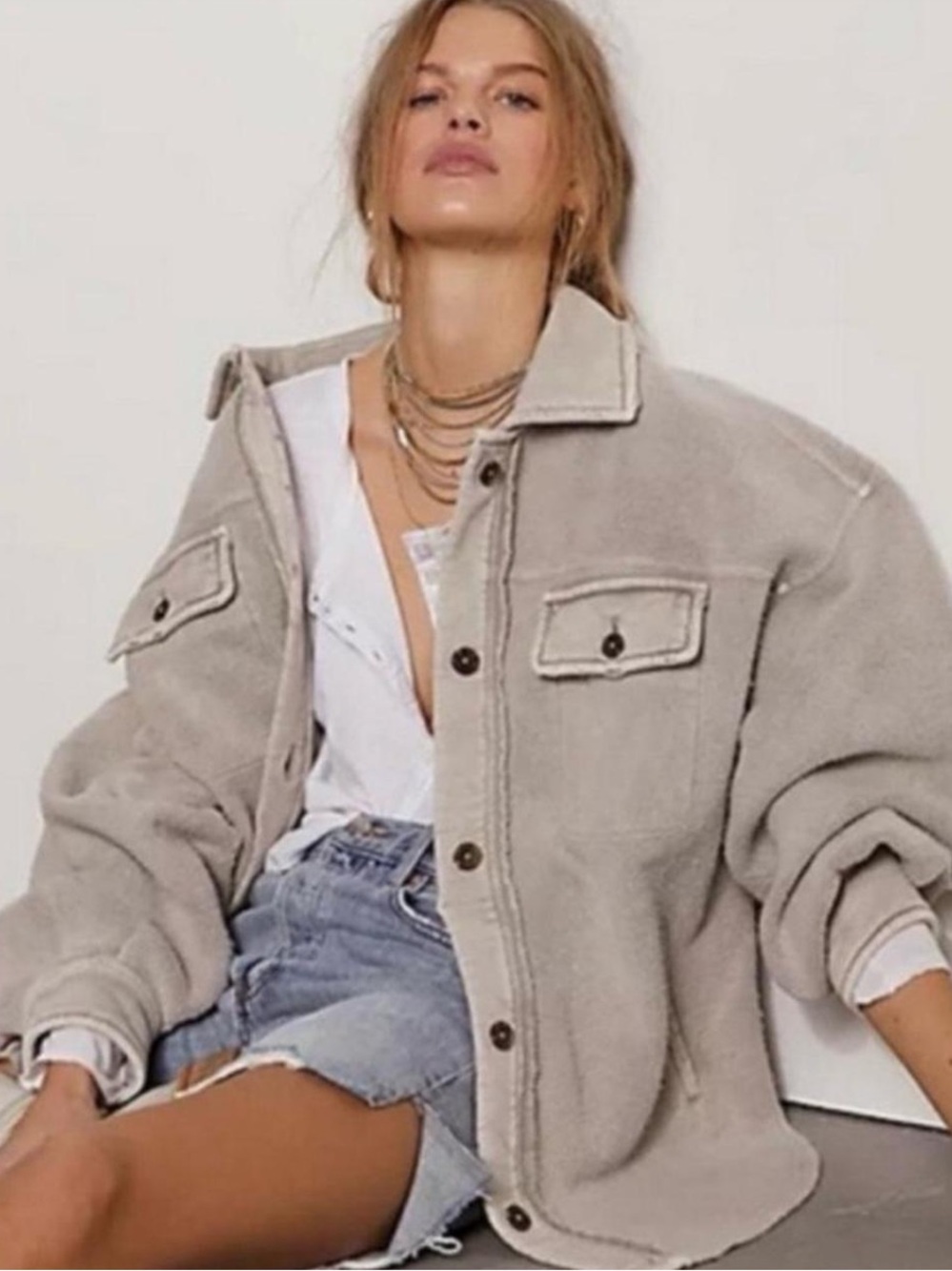 Free People Oversized Ruby Sherpa Jacket - XS